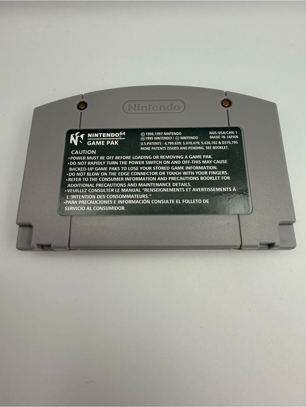 Blizzard StarCraft 64 Nintendo 64 Gray Game Cartridge